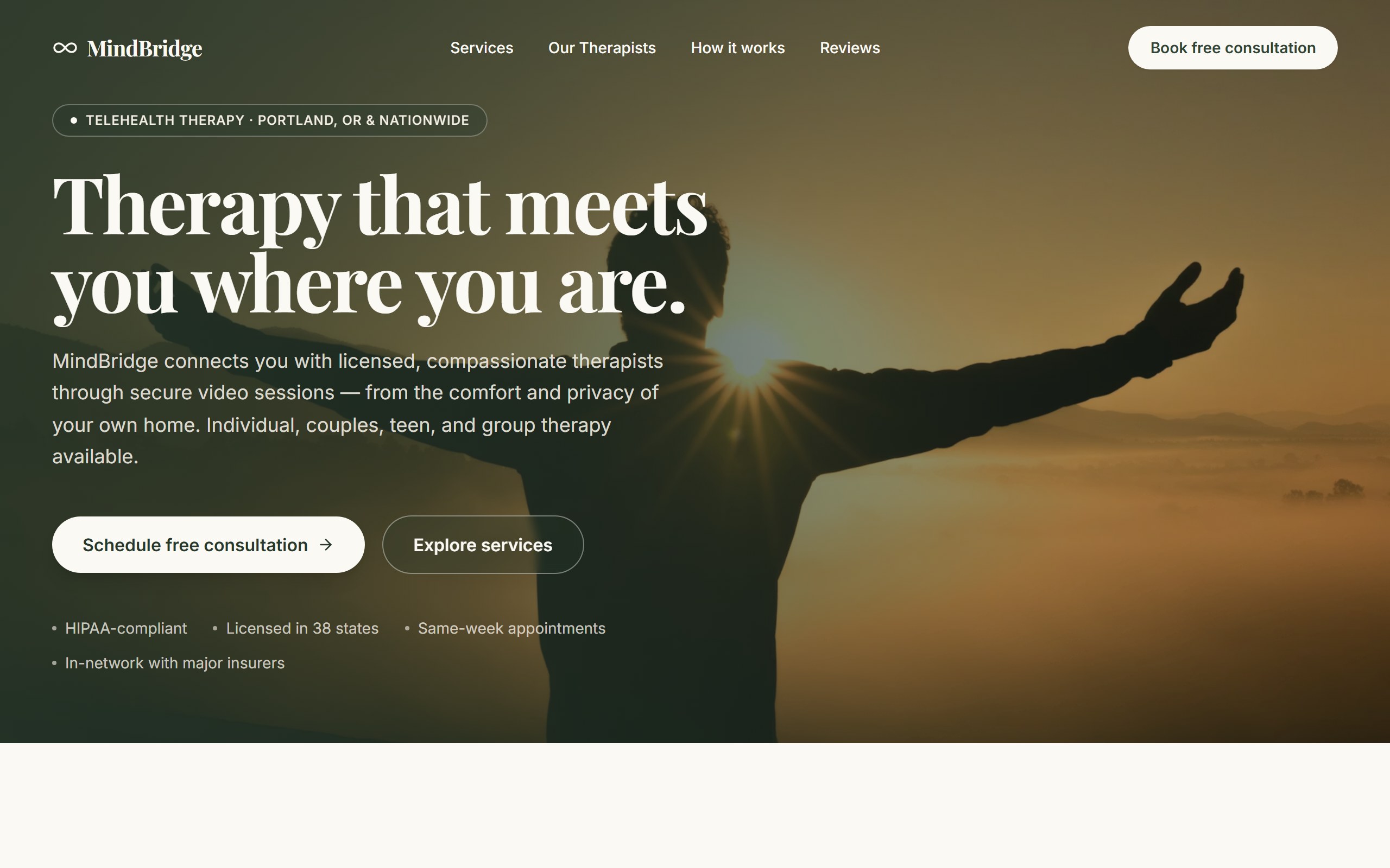 MindBridge Telehealth preview made with DriftLess