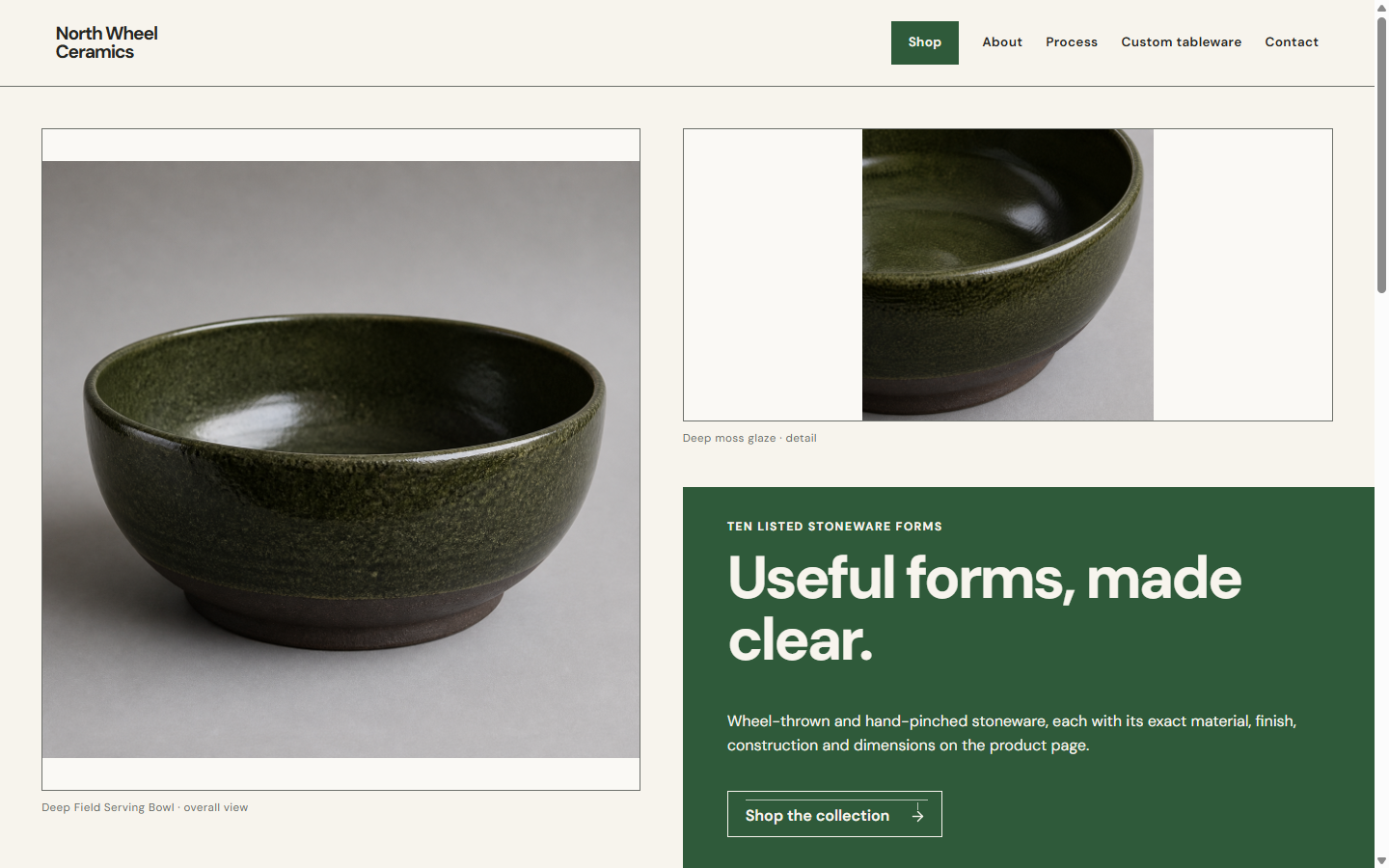 North Wheel Ceramics — accepted ecommerce demonstration screenshot