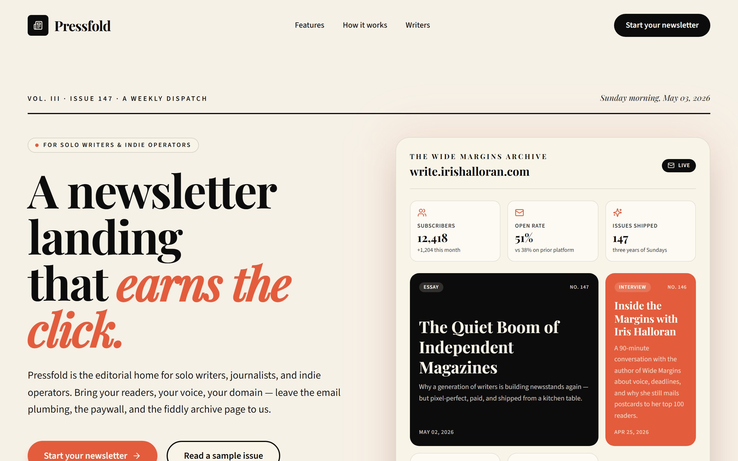 Pressfold template preview