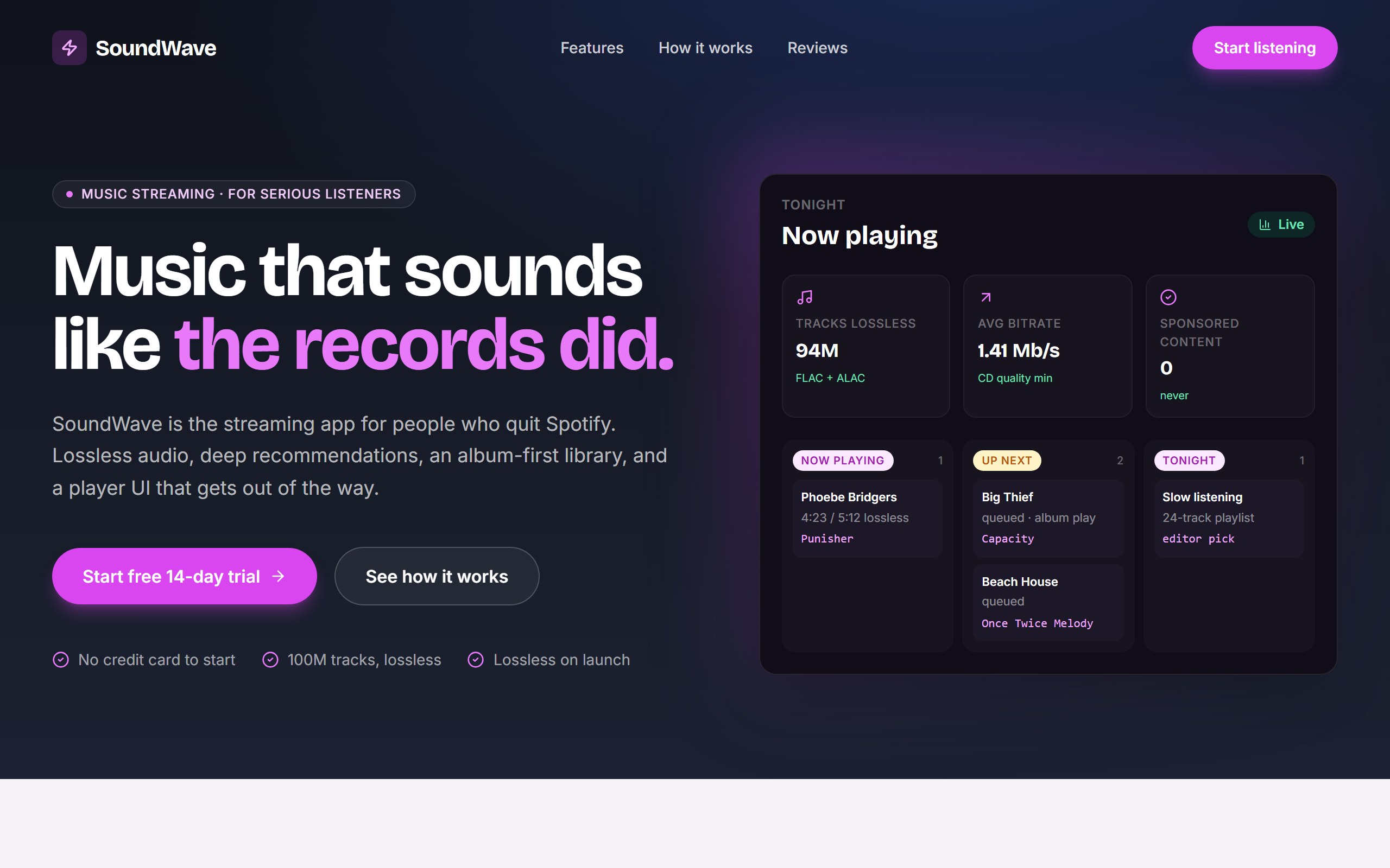 SoundWave Player template preview